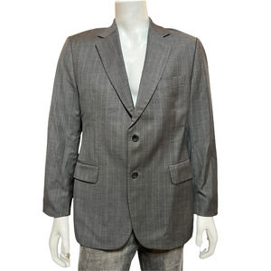 Alexandre Savile Row Pure New Wool Blazer Jacket London light Gray Stripe 44r